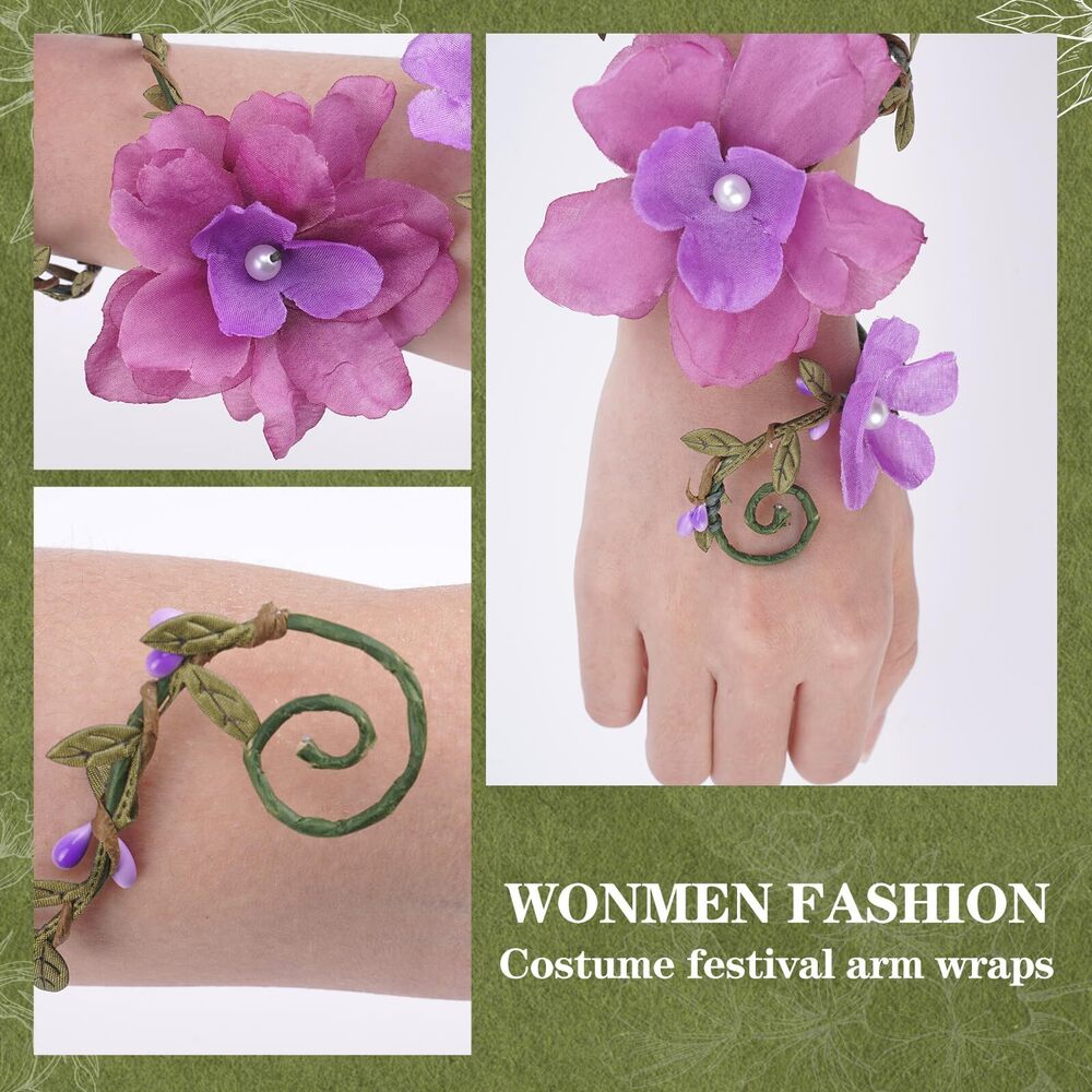 6143 Elf Flower Arm Wrap - 1 Pc Purple Renfaire Floral Fairy View 6